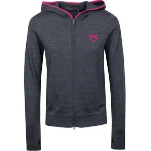 G/FORE Dark Gray Sweater with Pink Accents